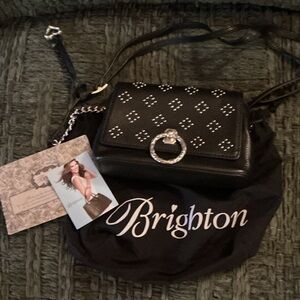 Brighton Studded Black Crossbody Bag